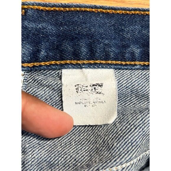 Vintage 90s Levi’s 501 Button Fly Dark Wash Jeans - Picture 5 of 7